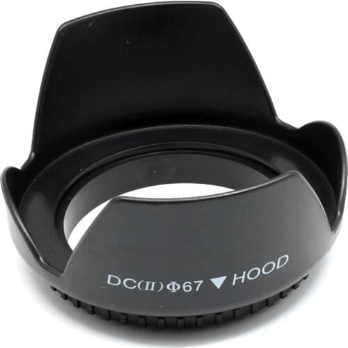 67mm Plastic Standard Crown Petal Screw-on Lens Hood + Lens Cap 67 mm for Canon Nikon Sony Olympus Pentax