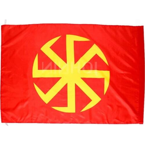 90*135cm russian wheel Slavic Kolovrat Runes Eight Ray Flag