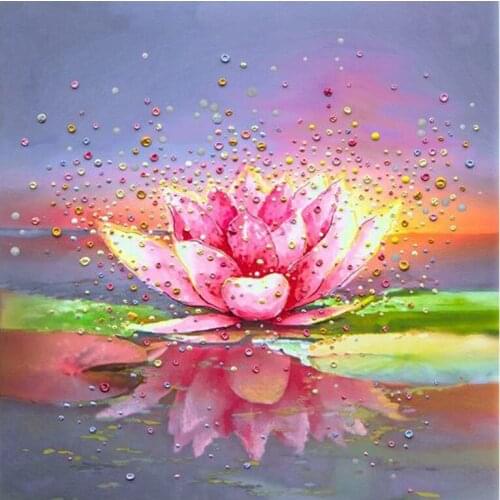 Full square/round 5D DIY diamond painting Beautiful Flower Lotus Embroidery Pattern cross stitch kit mosaic home decor