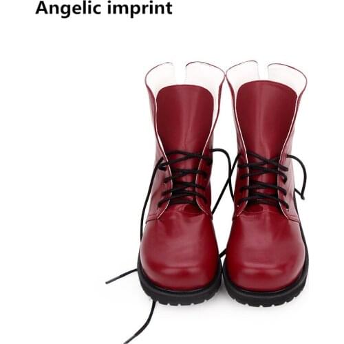 Angelic imprint mori girl Women short ankle punk boots lady lolita shoes woman princess mid heels dress pumps lace up 5cm 33-47