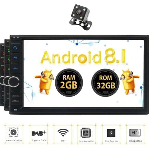 2 DIN Android 8.1 Car Radio Stereo 7 Inch Touch Screen GPS Bluetooth USB SD Player 2G DDR3+32G NAND Motor vehicle entertainment
