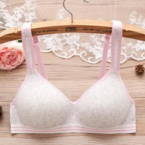 Pure cotton underwear girl bra without steel ring comfortable sports section high school student development bra
