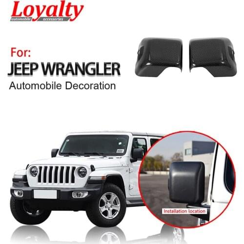 Loyalty for Jeep Wrangler JL 2018 2019 Exterior Rear View Rearview Side Mirror Cover Trim Carbon Fiber Car Styling Accessories