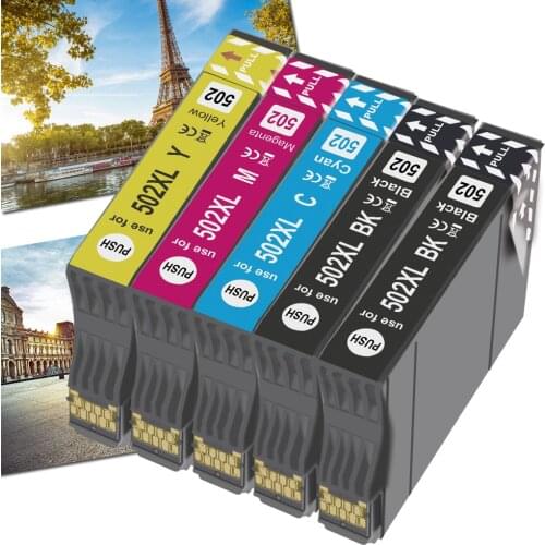 T502 502XL - Ink Cartridge Compatible Epson Expression Home XP-5105 XP-5100 series Workforce WF-2860 WF-2865 series printer 5pk