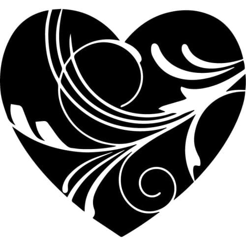 16.5X15.2CM Fancy Love Heart Art Window Decals Bumper Decoration Car Sticker