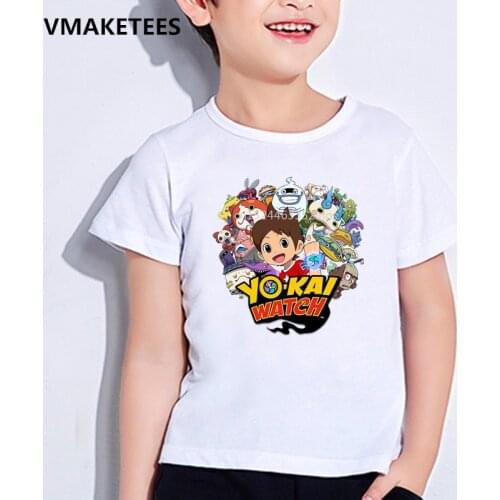 Kids Summer Short Sleeve Girls & Boys T shirts Yo Kai Watch Cartoon Print Childrens T-shirt Anime Funny Baby Clothes