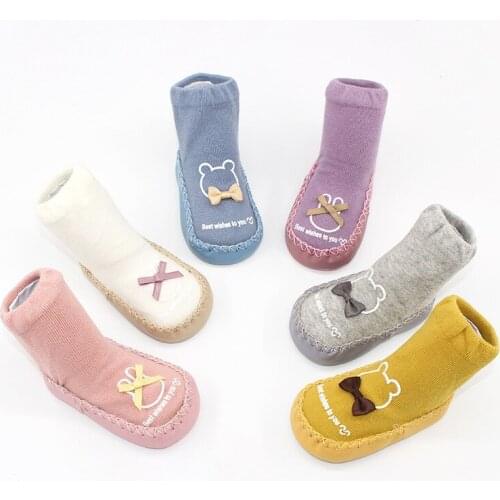 Kids Toddler Baby Girls Boys Cartoon Animal Thick Warm Anti-Slip Socks Slippers