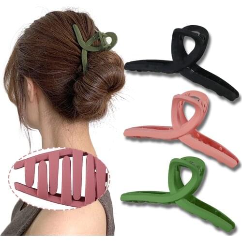 Korean Solid Big Hair Claws Elegant Frosted Acrylic Hair Clips Hairpins Barrette Headwear For Women Girls Hair Accessories#p4