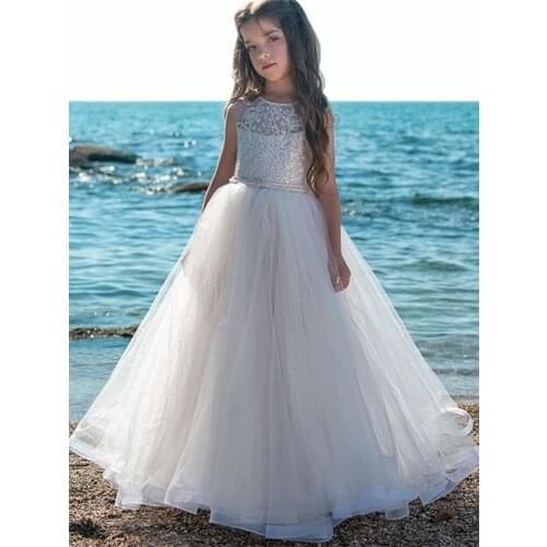 Flower Girl Dresses for Weddings Tulle Princess Lace Holy First Communion Gowns Party Pageant Dress For Girls
