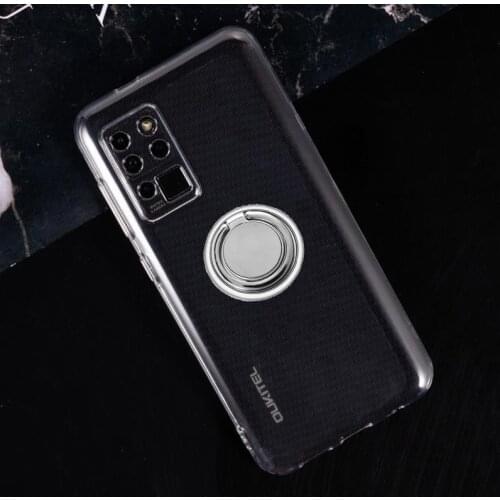For Oukitel C21 Back Ring Holder Bracket Phone Case Phone TPU Soft Silicone Cover On OukitelC21 6.4"