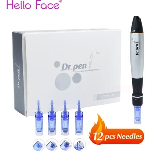 Dr. pen Ultima A1 Derma Pen With 12 pcs Cartridges PMU MTS Microneedle Pen Face Care Beauty Machine