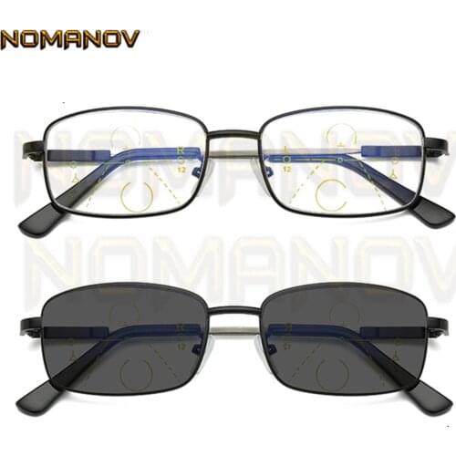 Elastic Memory Temple Black Frame Photochromic Grey Lenses Progressive Multifocus Reading Glasses Add 75 100 125 150 175 to 400