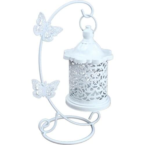 Elegant Rattan Butterfly Hanging Night Light Hollow Candlestick Wrought Iron Electric Home Furnishing Lamp Hotel Restaurant