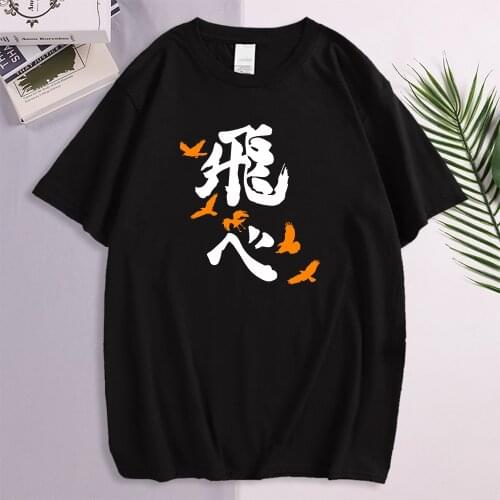 Anime Haikyuu Tshirt Cosplay Karasuno High School T Shirt Men Short Sleeve Fashion Harajuku Tshirts Mens O-Neck Casual Clothes