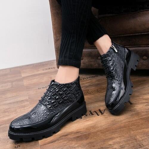 Handmade Classic Men Boots lace up High Quality Leather Men Dress Shoes fashion Outdoor Autumn Man Moccasins Men Ankle Boots