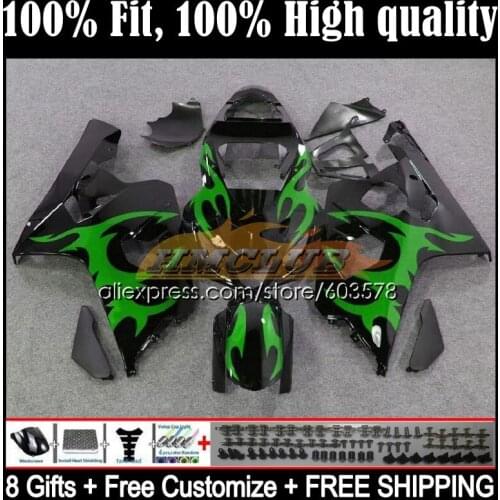 Injection OEM For SUZUKI 600CC GSXR-750 K4 GSXR 600 750 CC 4CL.35 GSXR-600 GSXR750 04 05 GSXR600 2004 2005 Fairing Green flames