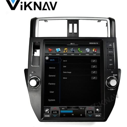 Viknav Tesla style GPS radio for-Toyota Prado 2014-2017 vertical screen Auto GPS DVD Multimedia player tape recorder car radio
