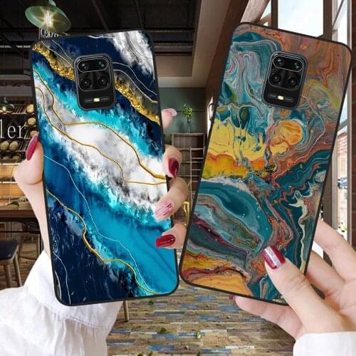 Matte Silicone Phone Cases For Coque Xiaomi Mi 10T Lite 10 Redmi Note 9S 8 9 10 Pro Max 8T 10S Coque Liquid Marble Back Cover