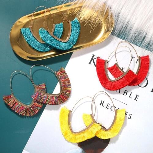 Dvacaman Trendy New Ethnic Style Hand-made Tassel Earrings Travel Party women Statement Drop Earrings Ladies Jewelry Accessories