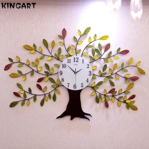 Iron Tree Wall Clock Home Decor Big Wall Clock Ornament Living Room Wall Watch Home Clock For Bedroom Decoration 9822298