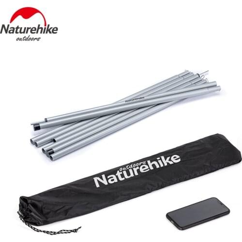 Naturehike Outdoor 2pcs*2.4m/2m Poles Camping Tent Accessories Awning Poles Bracket Fittings Thickening Pole For Tent Sunshade