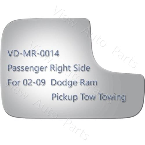 New Mirror Glass for 02-09 Dodge Ram Pickup Truck Tow Towing Passenger Right Side