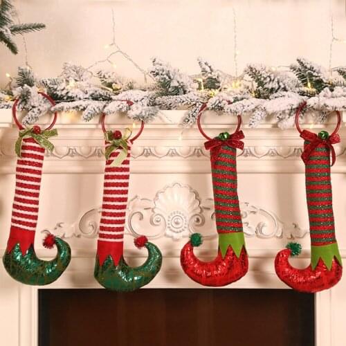 Christmas Tree Decoration Navidad Elf Leg Door Knocker Pendant Christma Home Decoration Merry Christmas New Year Gift Decoration