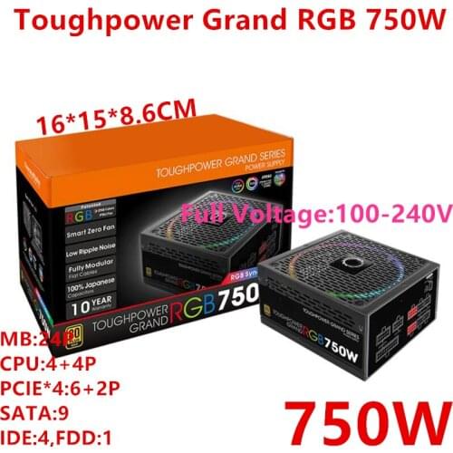 New Original PSU For Thermaltake(Tt) Brand 80plus Gold Mute Power Supply 750W/650W Power Supply Toughpower Grand RGB 750W