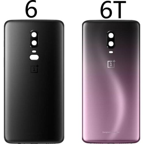 Original Glass For OnePlus 6 6T Back Battery Cover Door Rear Glass Battery Cover 1+6T Housing Case + Camera Lens