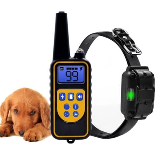 800yd Electric remote Dog Training Collar Waterproof Rechargeable with LCD Display for All Size beep Shock Vibration mode 40%off