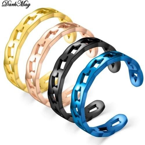 DarkMag Open Rings Creative Simple Geometric Hollow Ring Engagement Jewelry Gifts for Women Couple