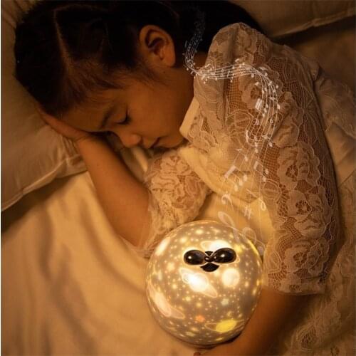 Rechargeable Star Night Light Music Lamp Projector with 360 Degree Rotation Projector Light for Baby Nursery LED 2020
