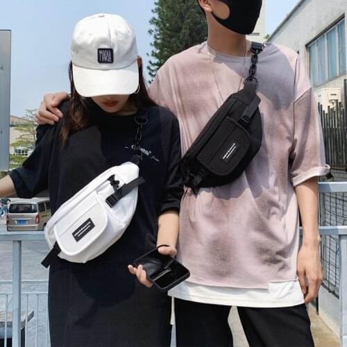 Casual Men Chest Bag Hip Bags Travel Multi-Function Crossbody Bag Waterproof Nylon Phone Pouch Street Style Unisex Waist Pack