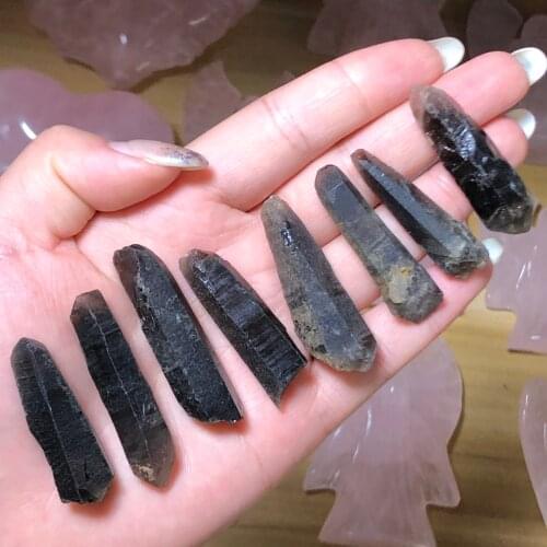 10Pcs Natural black tourmaline irregular crystal healing magic pillar home decor