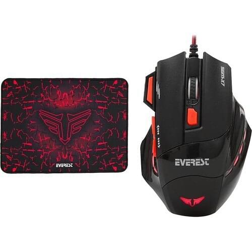 Everest SGM-X7 Wired Player Mouse + Mouse Pad