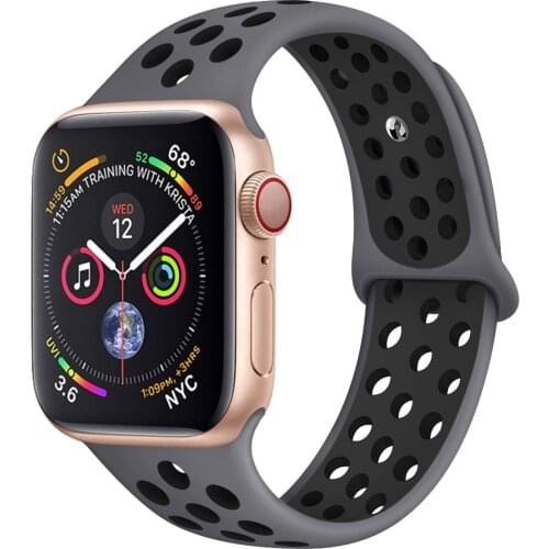 Slicone Strap For Apple Watch Band 44mm 40mm 38mm 42mm Washable Breathable Elastic Wrist Bracelet Belt iWatch Series 3 4 5 SE 6