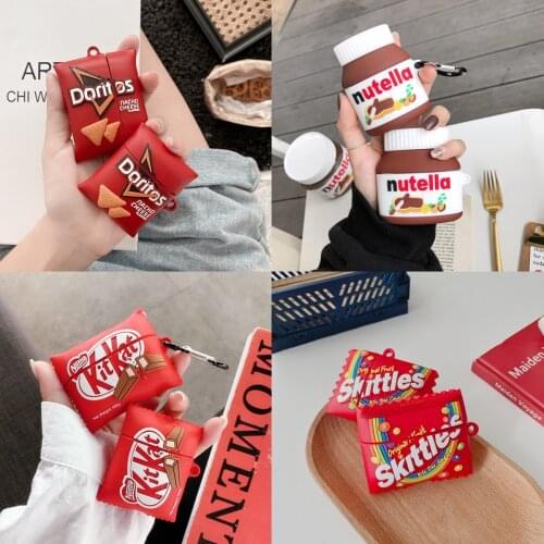 Cheese potato chip bag 3D silicone protective cover case for AirPods1 2 Pro charging box wireless Bluetooth headset cover
