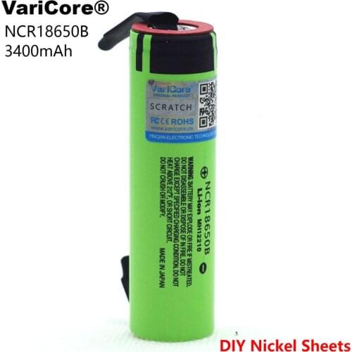 VariCore New Original NCR18650B 18650 li-ion battery 3400 mAh 3.7 V DIY Nickel Sheet batteries
