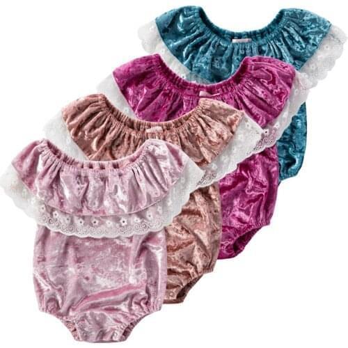 Adorable baby romper summer ruffles lace newborn baby jumpsuit clothes toddler girls overalls for children outfits bebek tulum