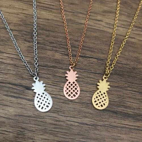 High Quality 316L Stainless Steel Jewelry Pineapple Pendant Necklace Clavicle Link Chain Necklace For Women Accessories