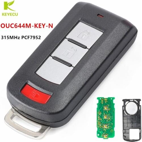 KEYECU Replacement Smart Remote Key Fob 2+Panic 315MHz PCF7952 Chip for Mitsubishi Mirage Outlander FCC: OUC644M-KEY-N