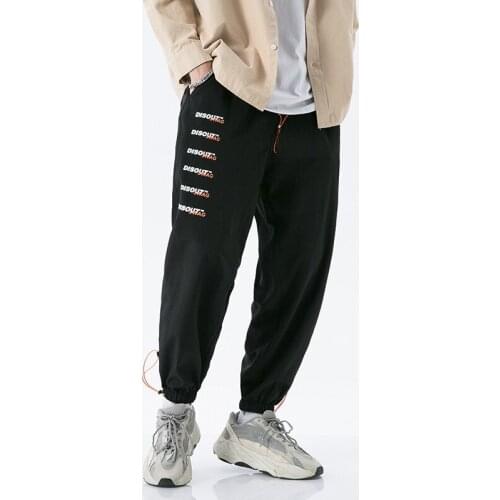 2021 New Arrival Autumn Letter Printing Loose Casual Pants Preppy Style King Size Trousers Hip Hop Streetwear