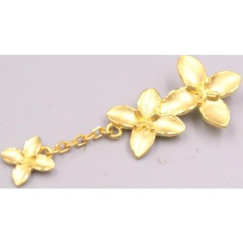 Gold Jewelry Real 3D Hard Gold Charms Flower Love 999 Gold Pendant For Women Ladies Girl Gift
