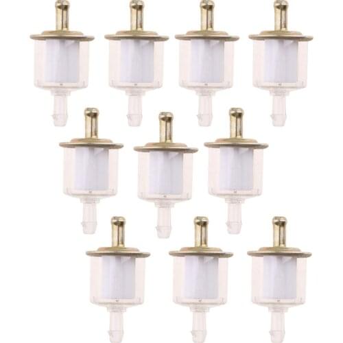 10 Pcs Plastic Universal Motorcycle Petrol Inline Fuel Filter Cleaning Engine