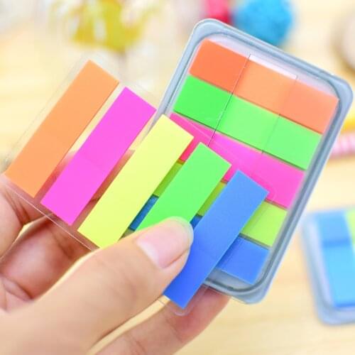 2pcs MOKA Korean pull-box can tear convenient stickers Fluorescent note paper Scratch pad indicates