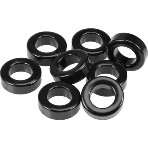Uxcell 8pcs 19.3 x 33.7 x 11.3mm Ferrite Toroid Ring Iron Powder Toroid Cores Black Gray