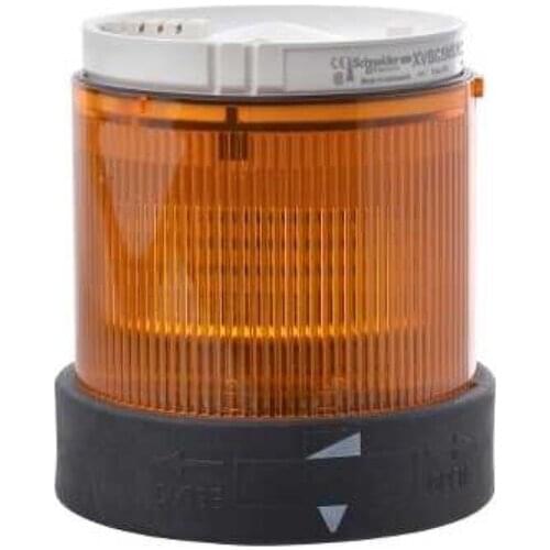 XVBC2B5 Illuminated unit for modular tower lights, plastic, orange, Ø70, steady, integral LED, 24 V AC/DC