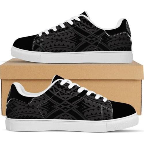 Black Polynesian Samoa Tribal Sia Flat Sneaker Samoa Logo Printing Custom Fashion Walking Sport Shoes Light Women Running Shoes