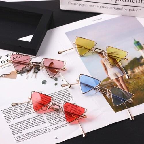 2019 Triangle Shaped sunglasses for kids Metal Golden Frame High Quality 3-9 years Girls&boys glasses UV400 Cool eyewear N324