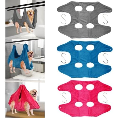 Soft Dog Cat Hammock Helper Small Medium Dogs Cats Restraint Bag Convenient Pet Grooming Tool for Bathing Nail Clip Trimming
